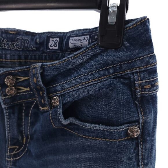 Miss Me JPW5069-3 Women's Sz 28 Low Rise Bootcut Denim Blue Jeans - Picture 6 of 14